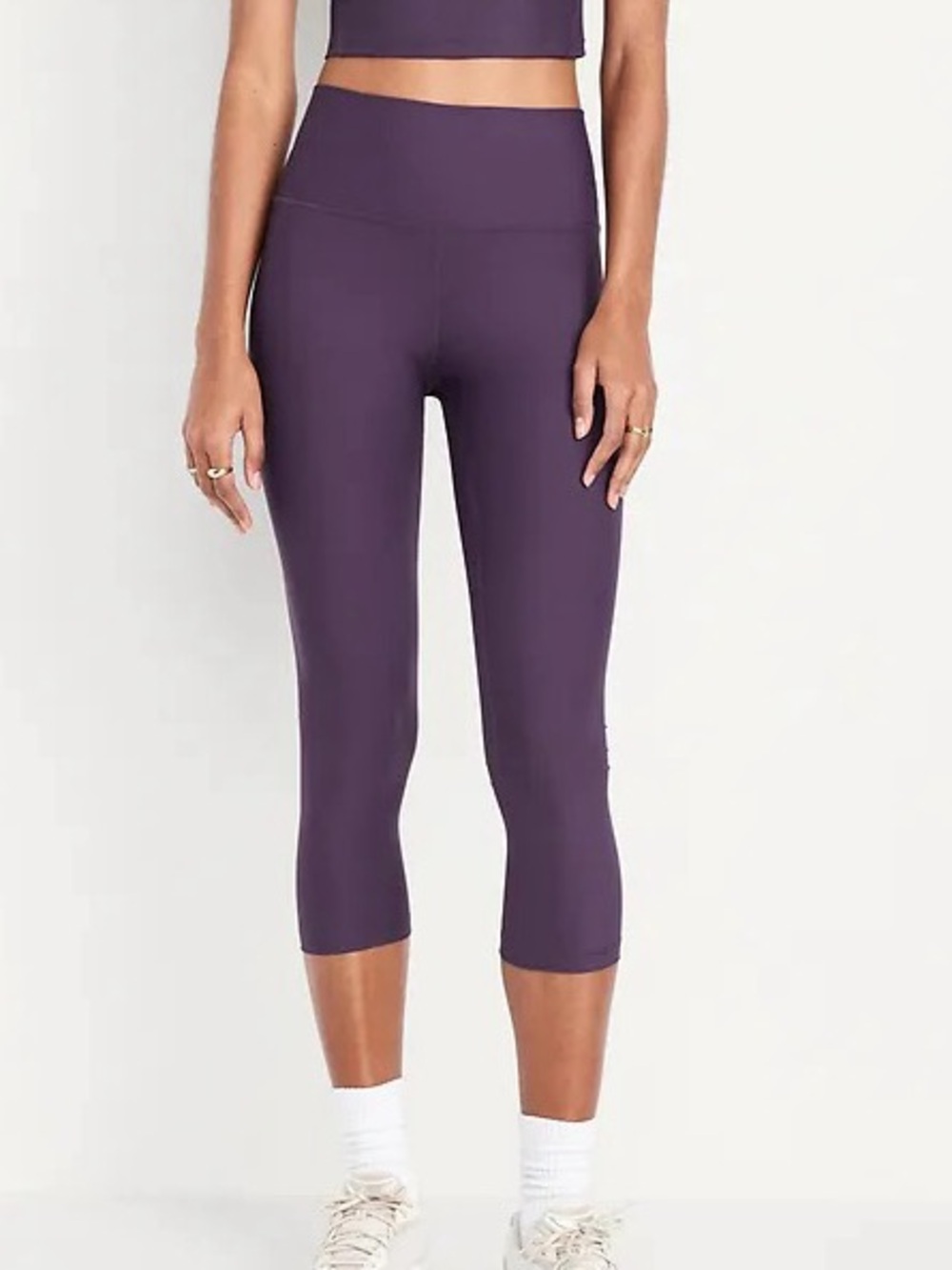 Old Navy High-Waisted PowerSoft Crop Leggings in Purple Size XXL